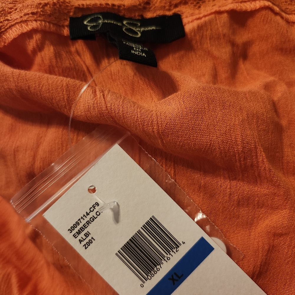 Jessica Simpson Orange Short Sleeve Tank Top XL